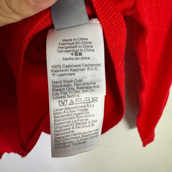 J.Crew Featherweight Cashmere Cardigan Sweater WMNS M Red Soft Knit Button Front - Picture 7 of 9